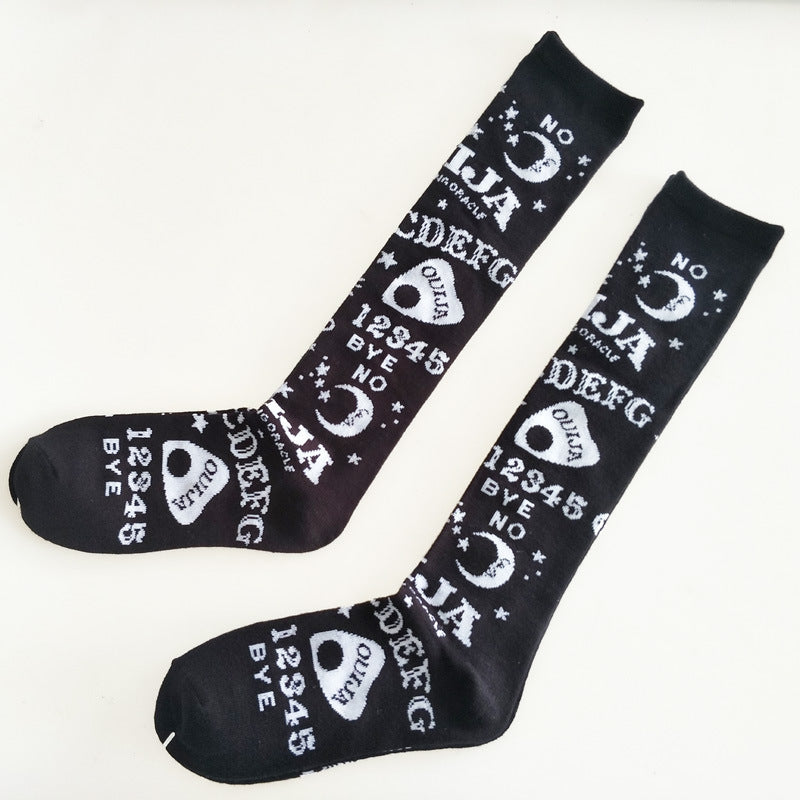 European And American Sun Letters Mid-Tube Kknee-LengthWomen's Socks