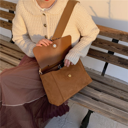 Borse A Tracolla Con Patta In Pelle PU nabuk Per Donna Borsa A Tracolla