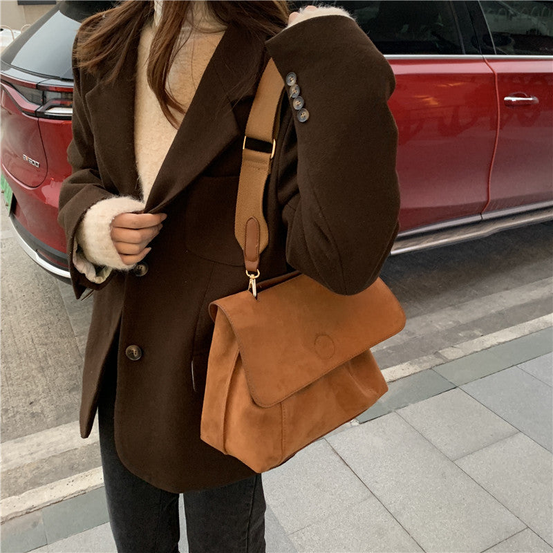 Borse A Tracolla Con Patta In Pelle PU nabuk Per Donna Borsa A Tracolla