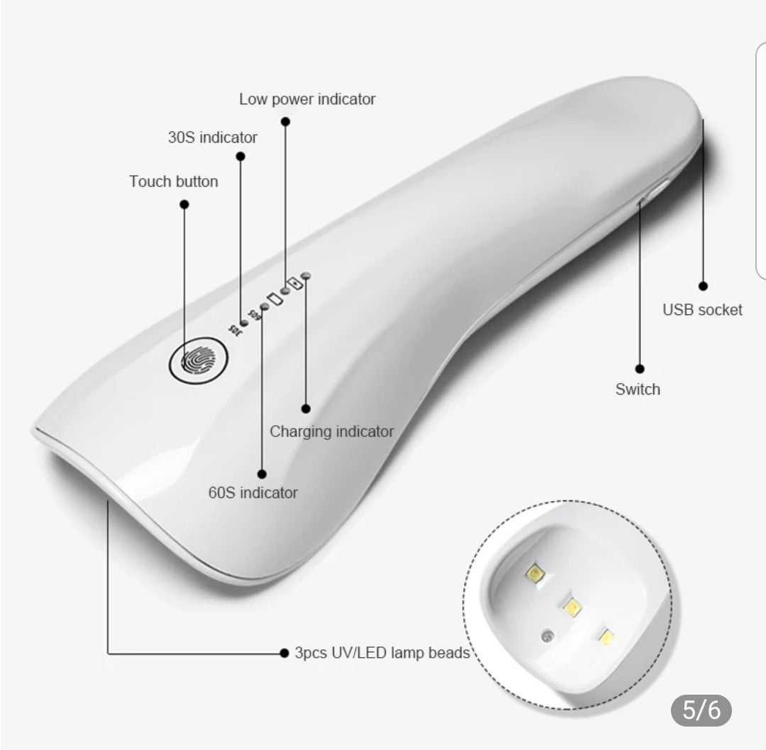 Portable Nail Lamp 5W   Nail Dryer Uv Lamp Led Handheld Micro Usb Charging Quick-Drying Nail Lamp