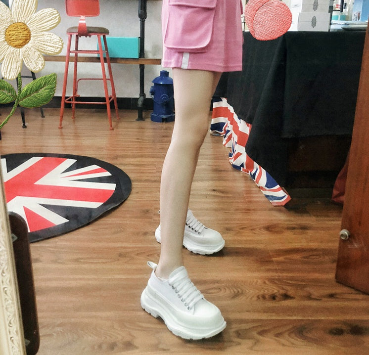 Thick-soled Shoes With Increased Canvas All-match Old Shoes