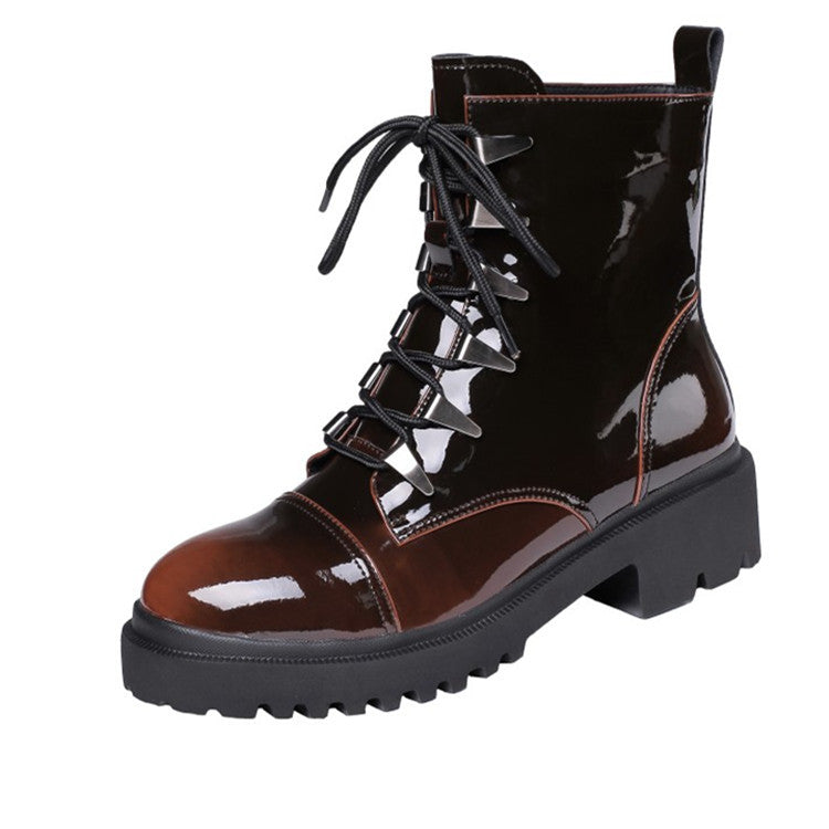 Women's Shoes Autumn And Winter Retro Round Toe Martin Boots