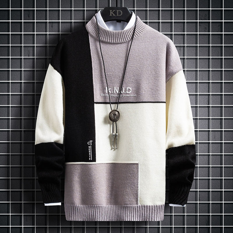 Sweater Men's Fashion Loose Fitting Knit Sweater