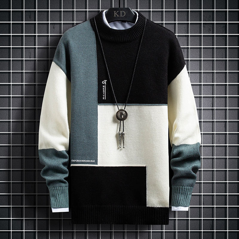 Sweater Men's Fashion Loose Fitting Knit Sweater