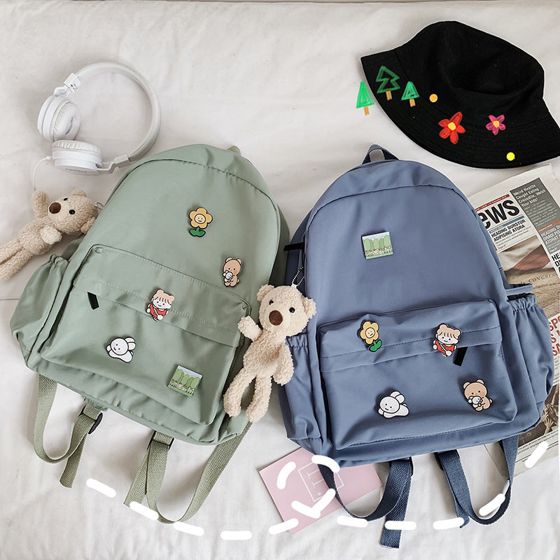 Bear Doll Backpack Fashion All-Match Canvas