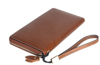 Retro Wallet Long Zipper Simple Lady Leather Handbag