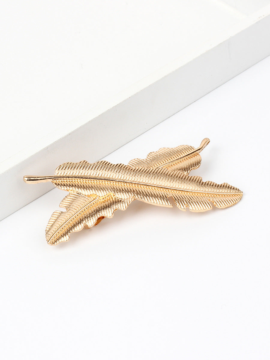 Han Fan Clip Leaf Hairpin Metal Clip