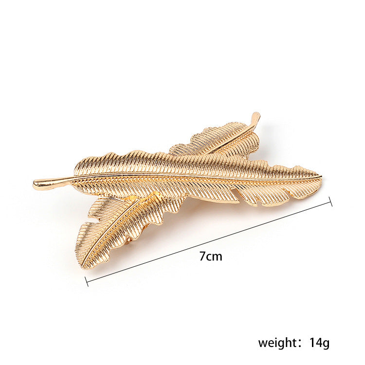 Han Fan Clip Leaf Hairpin Metal Clip