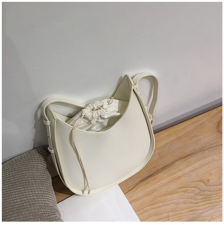 Niche Retro Design Anti-Theft Drawstring Large Capacity Bucket Bag
