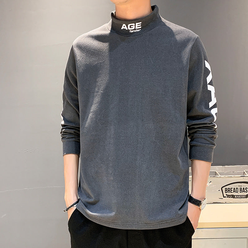 Løs langærmet rundhalset sweater til mænd