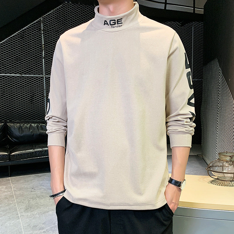 Løs langærmet rundhalset sweater til mænd