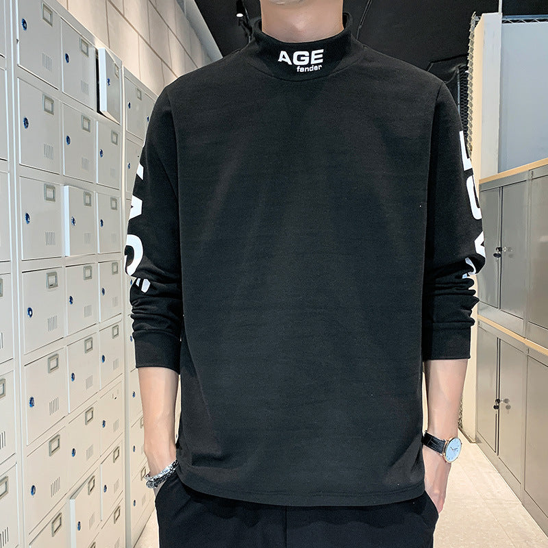 Løs langærmet rundhalset sweater til mænd