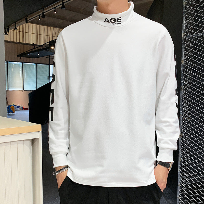 Løs langærmet rundhalset sweater til mænd