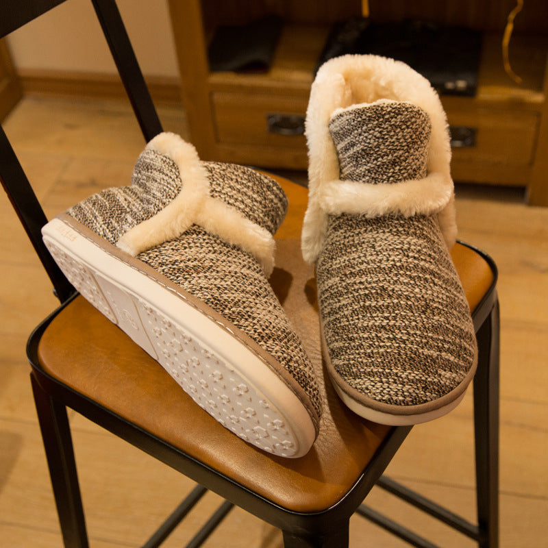 Lovers Woolen Warm Floor Thick Cotton Shoes