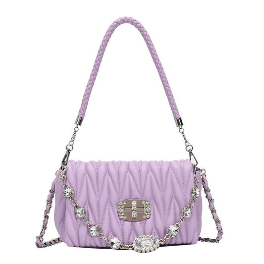 Chain One Shoulder Messenger Bag Fashion Embroidery Thread Small Square Bag