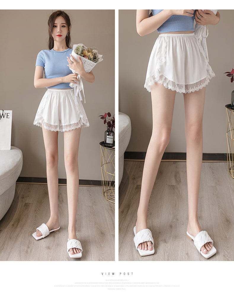 Lace Safety Pants Women Ice Silk Plus Size Leggings