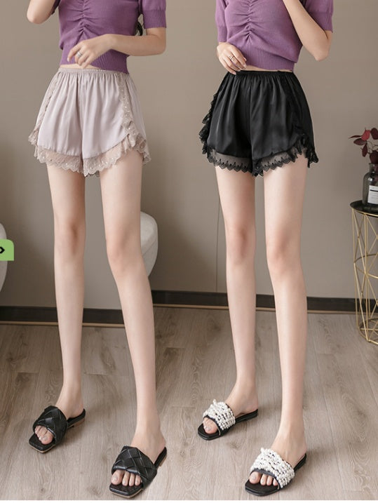 Lace Safety Pants Women Ice Silk Plus Size Leggings