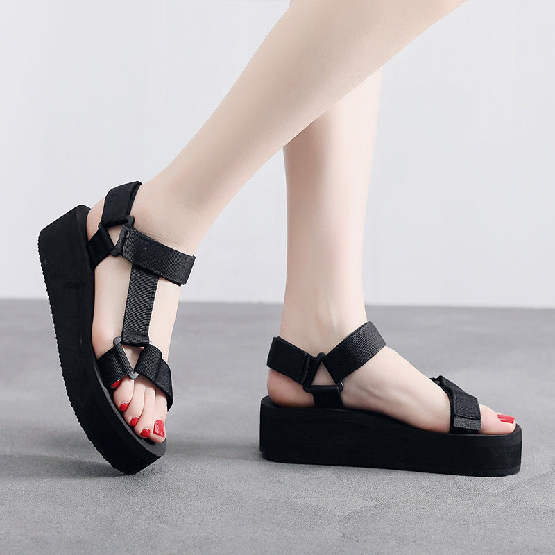 Slope Heel Platform Non-slip Seaside Beach Women's Shoes