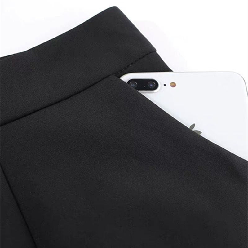 line Plus Size Shorts Women Spring and Autumn High Waist Wide Legs
