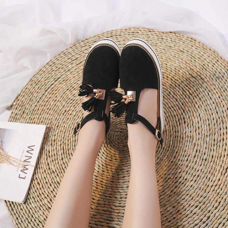 High Heel Round Toe Sandals With Fringe