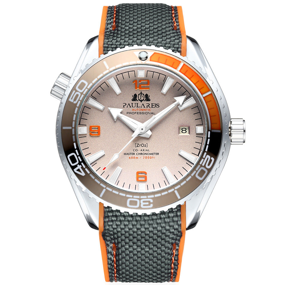 PAULAREIS Automatic Mechanical Luminous Canvas Rubber Strap Men's Watch