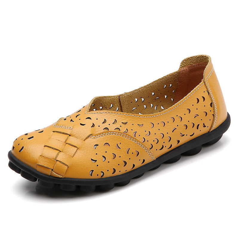 Comfortable Hollow Shoes With Leather Soft Sole
