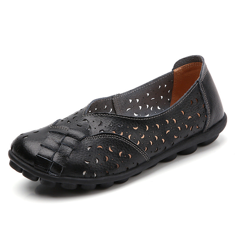 Comfortable Hollow Shoes With Leather Soft Sole
