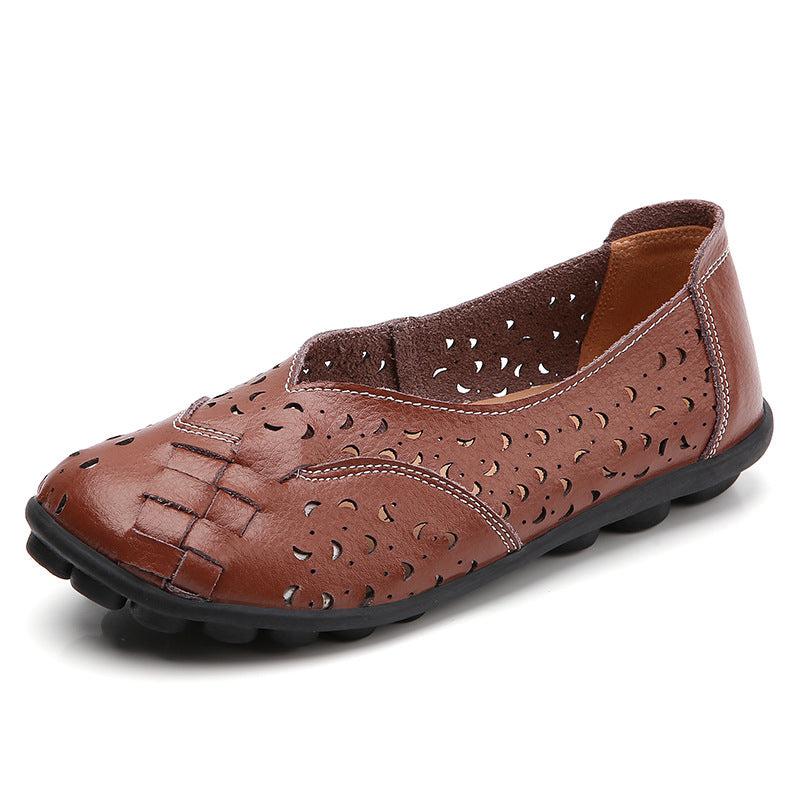 Comfortable Hollow Shoes With Leather Soft Sole