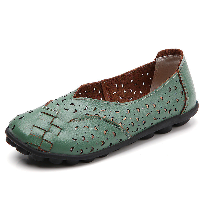 Comfortable Hollow Shoes With Leather Soft Sole