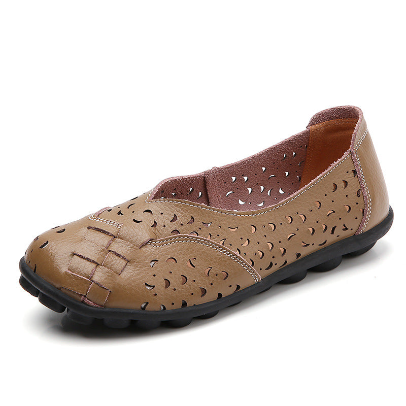 Comfortable Hollow Shoes With Leather Soft Sole