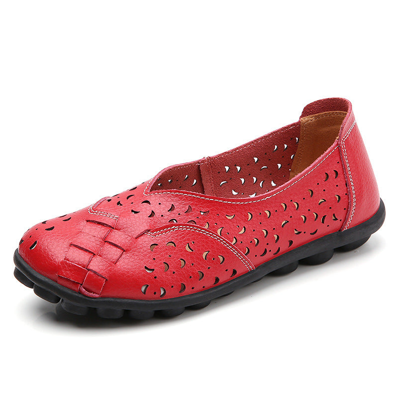 Comfortable Hollow Shoes With Leather Soft Sole