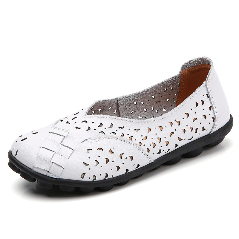 Comfortable Hollow Shoes With Leather Soft Sole