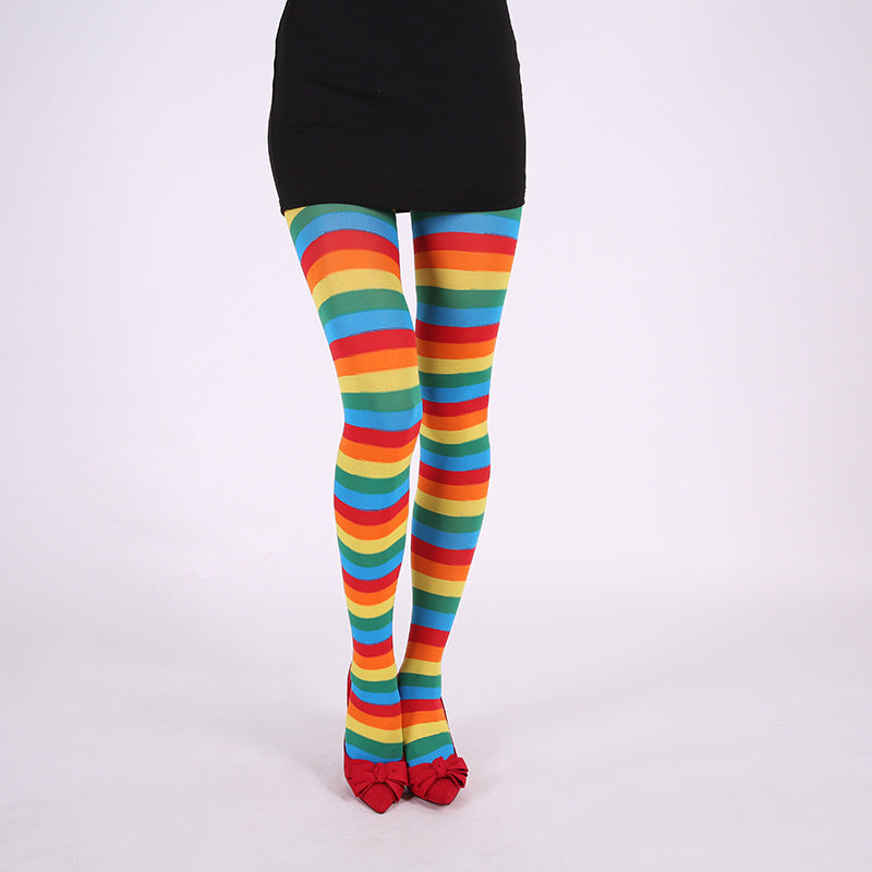 Party Costume Props Striped Pantyhose Halloween Christmas Pantyhose Stockings
