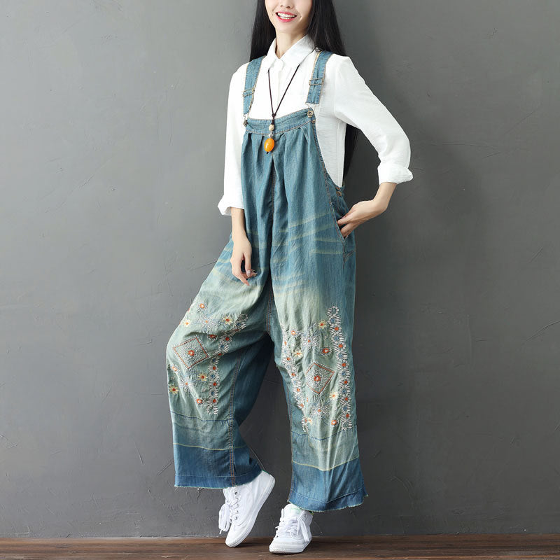 Wide-Leg Pants Loose Women's Plus Size Wide-Leg Sen Lace-Up Jeans