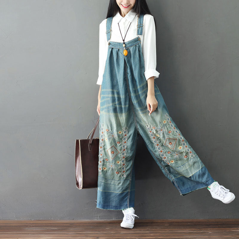 Wide-Leg Pants Loose Women's Plus Size Wide-Leg Sen Lace-Up Jeans