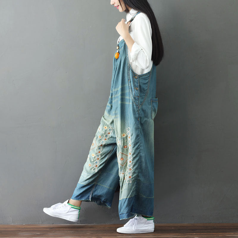 Wide-Leg Pants Loose Women's Plus Size Wide-Leg Sen Lace-Up Jeans