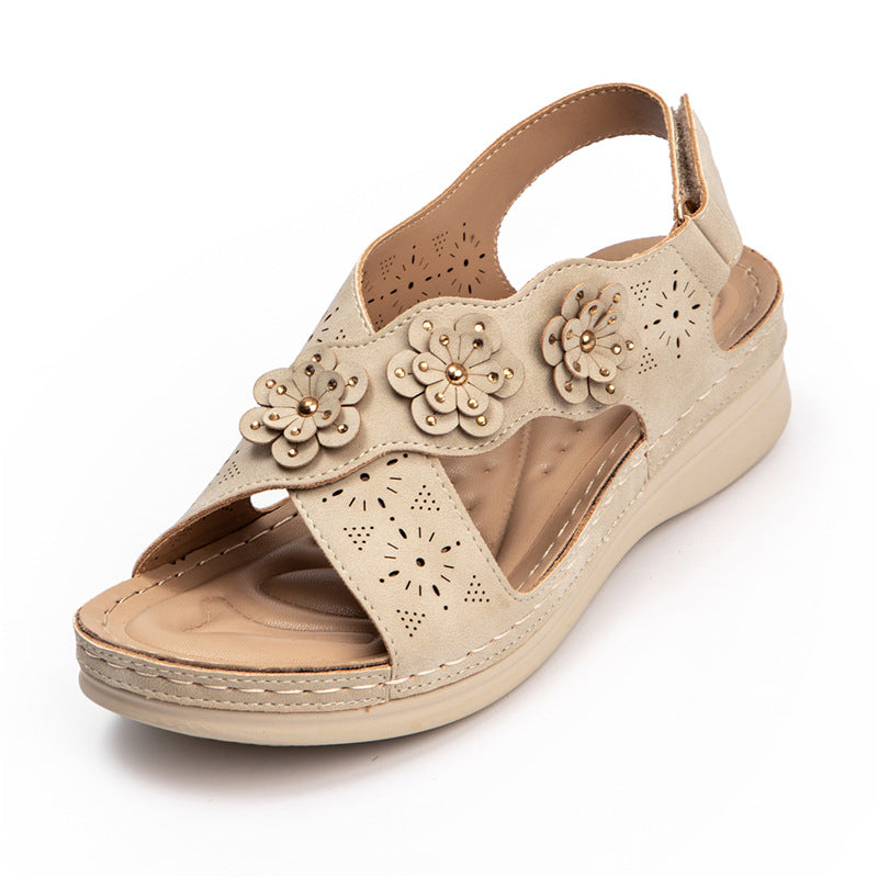 Sandals Women's Summer Flowers Casual Hollow