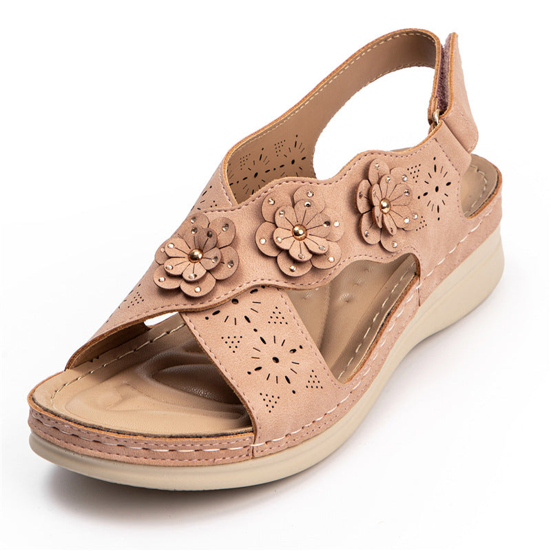 Sandals Women's Summer Flowers Casual Hollow
