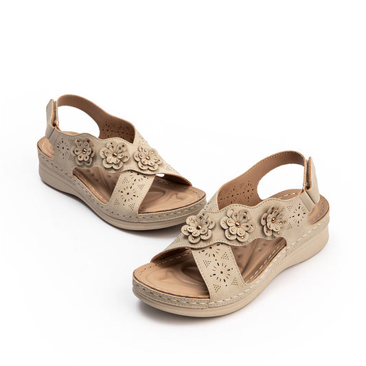 Sandals Women's Summer Flowers Casual Hollow