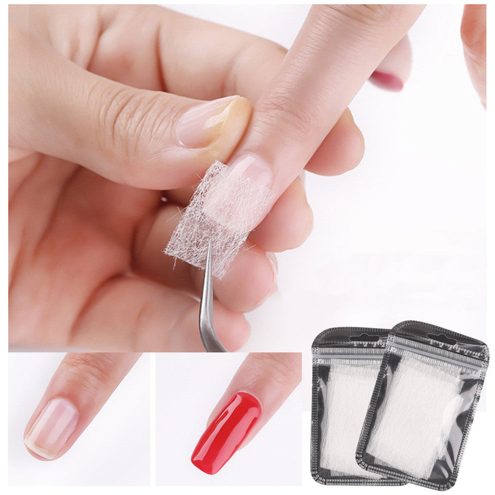 Cross-Border New Style Nail Extension Fiber Sheet False Nail Extension Glue Natural Anti-Cracking Fiber Silk Fiber Silk Paperless Support