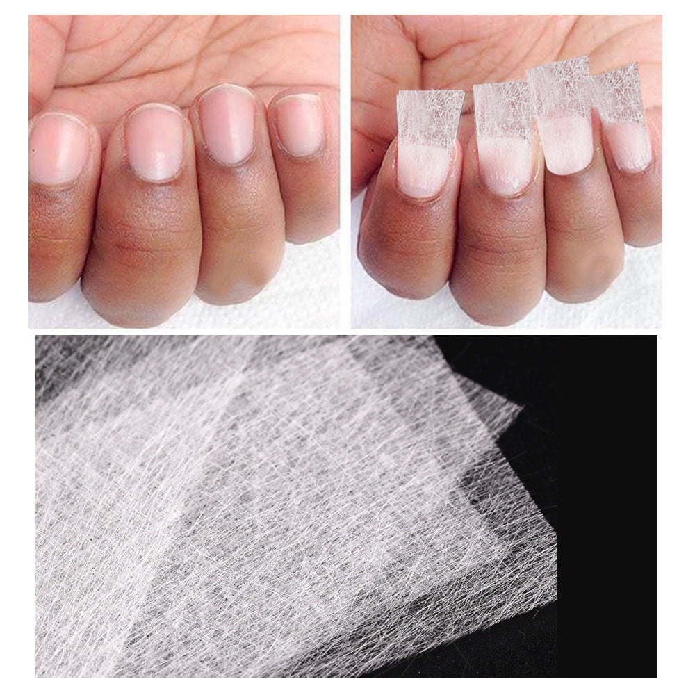 Cross-Border New Style Nail Extension Fiber Sheet False Nail Extension Glue Natural Anti-Cracking Fiber Silk Fiber Silk Paperless Support