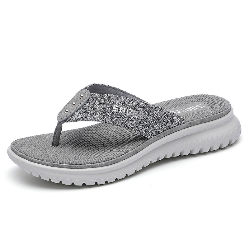 Sandals Women's Simple Flip-Flops Sports Wind Slope With Large Size Slippers