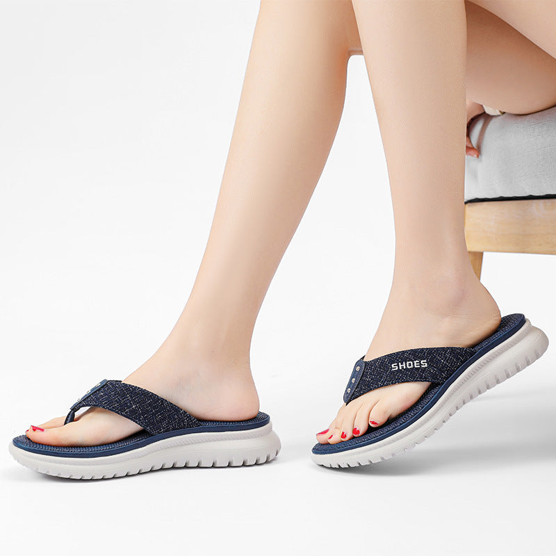 Sandals Women's Simple Flip-Flops Sports Wind Slope With Large Size Slippers