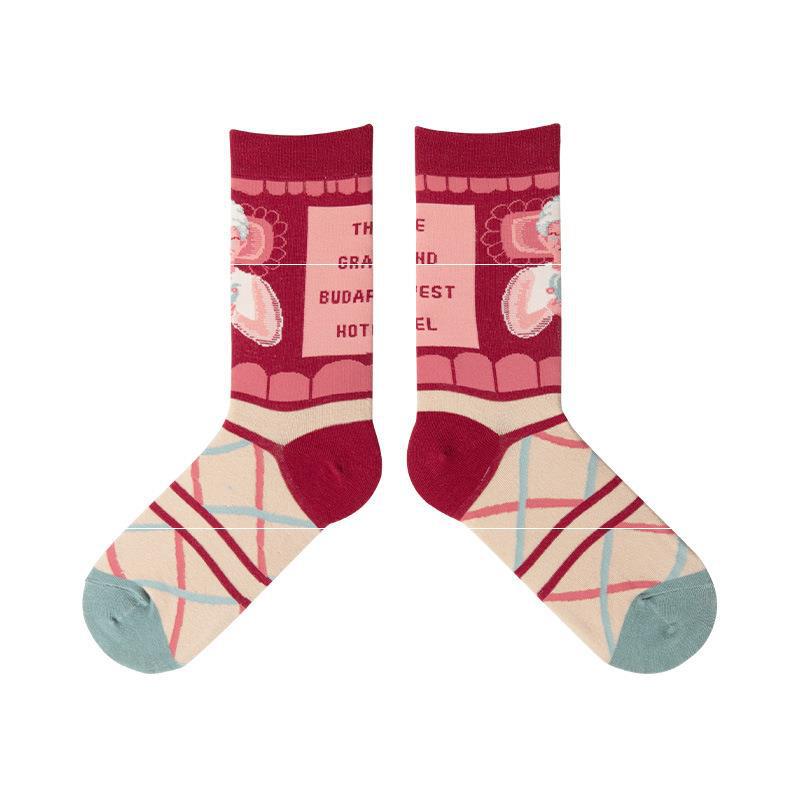 Socks Lady Autumn Winter Budapest Grand Hotel Series