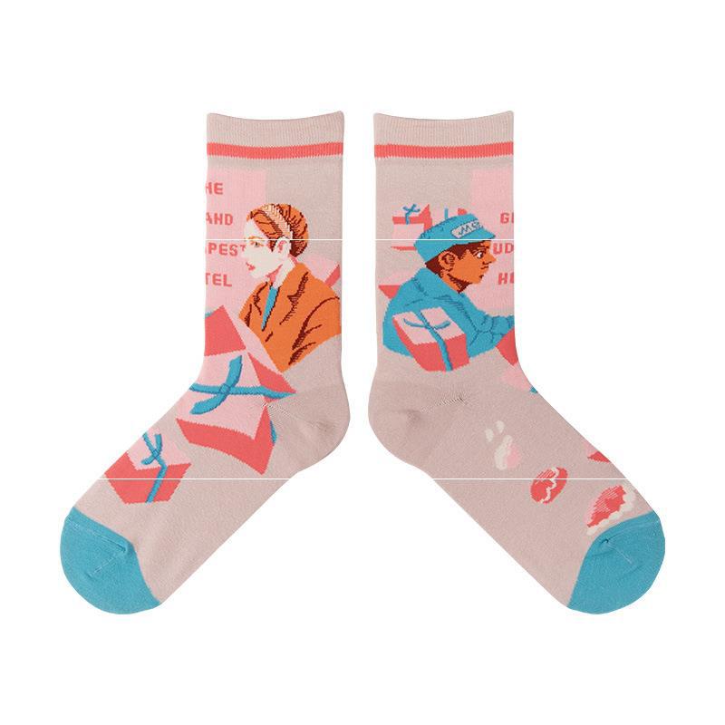 Socks Lady Autumn Winter Budapest Grand Hotel Series