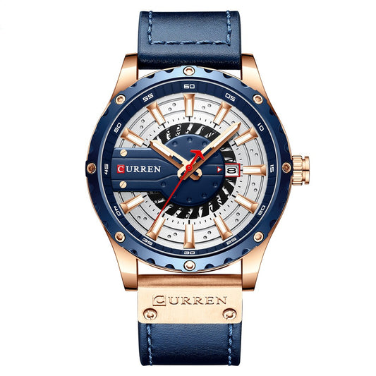 Waterproof Belt Calendar Men's Business Quartz Watch