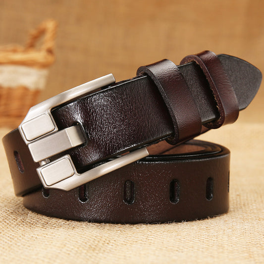 Ladies Vintage Pin Buckle Cowhide Belt