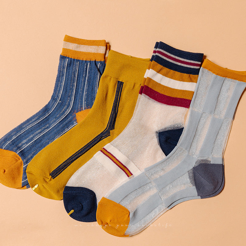 Sweet Princess Style Crystal Socks Summer Thin Tube Trend