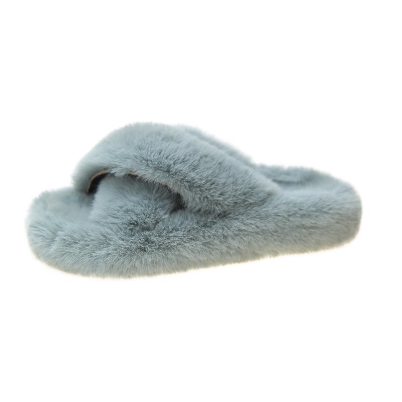 Outer Wear Cross-word Female Plush Slippers