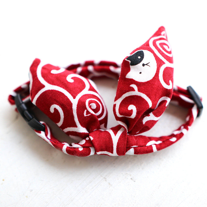 Pet Adjustable Japanese Style Collar And Bow Tie